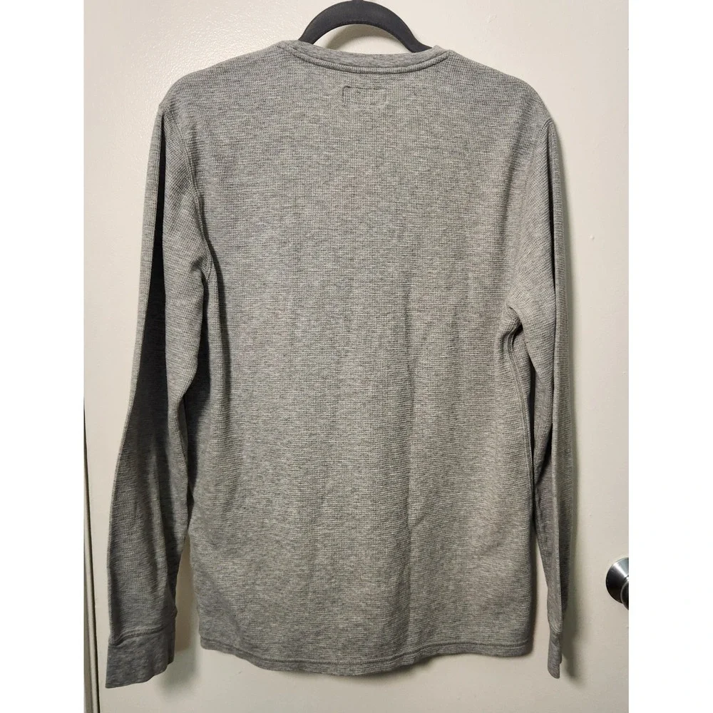 Polo Ralph Lauren Gray Men's Large Waffle Weave Thermal Knit‎ Long Sleeve Top